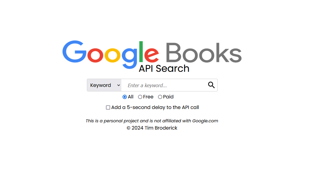 Google Books API Search